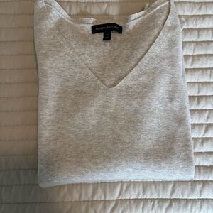 Banana Republic Heather Gray V-Neck Sweater
